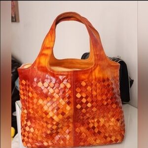 Bottega Veneta Fire Ombre Patent Nappa Intrecciato Tote